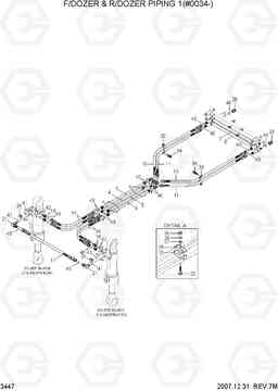 3447 F/DOZER & R/DOZER PIPING 1(#0034-) R200W-7A, Hyundai