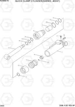 3453 QUICK CLAMP CYLINDER(DAEMO, -#0047) R200W-7A, Hyundai