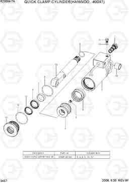 3457 QUICK CLAMP CYLINDER(HANWOO, -#0047) R200W-7A, Hyundai