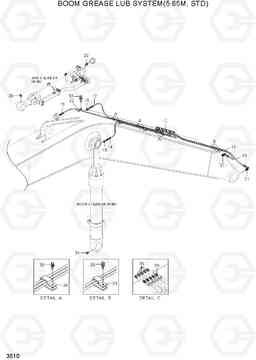 3510 BOOM GREASE LUB SYSTEM(5.65M, STD) R200W-7A, Hyundai