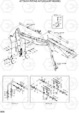 3625 ATTACH PIPING KIT(ADJUST BOOM) R200W-7A, Hyundai