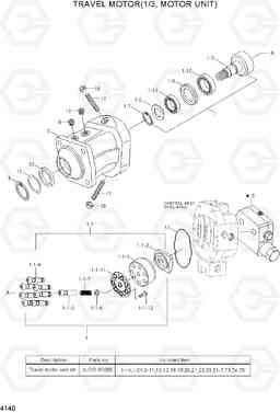 4140 TRAVEL MOTOR(1/3, MOTOR UNIT) R200W-7A, Hyundai