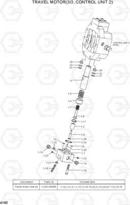 4160 TRAVEL MOTOR(3/3, CONTROL UNIT 2) R200W-7A, Hyundai