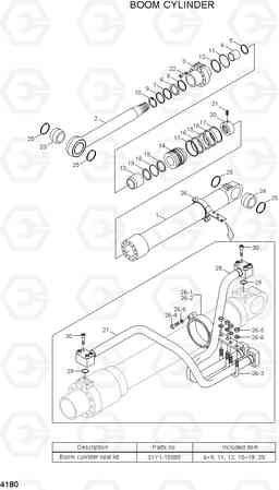 4180 BOOM CYLINDER R200W-7A, Hyundai