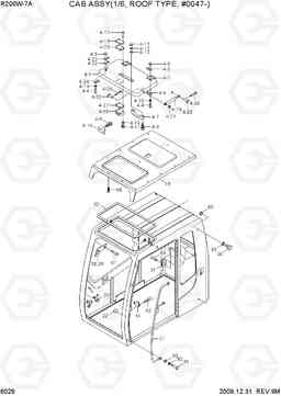 6026 CAB ASSY(1/6, ROOF TYPE, #0047-) R200W-7A, Hyundai