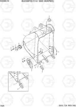 7320 BUCKET(0.51M3 SAE HEAPED) R200W-7A, Hyundai