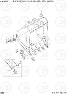 7335 BUCKET(0.80M3 SAE HEAPED, #0058-) R200W-7A, Hyundai