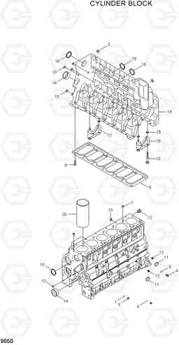 9050 CYLINDER BLOCK R200W-7A, Hyundai