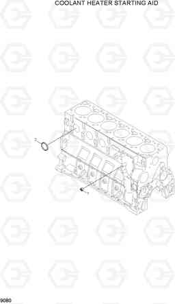 9080 COOLANT HEATER STARTING AID R200W-7A, Hyundai