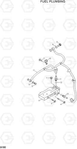 9190 FUEL PLUMBING R200W-7A, Hyundai