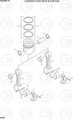 9430 CONNECTING ROD & PISTON R200W-7A, Hyundai