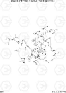 9600 ENGINE CONTROL MODULE HARNESS(-#0031) R200W-7A, Hyundai