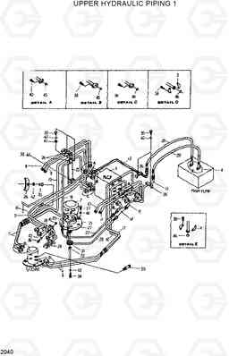 2040 UPPER HYDRAULIC PIPING 1 R210ECONO, Hyundai