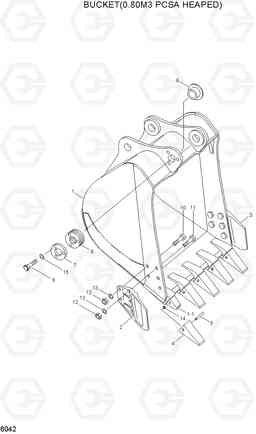 6042 BUCKET(0.80M3 PCSA HEAPED) R210ECONO, Hyundai