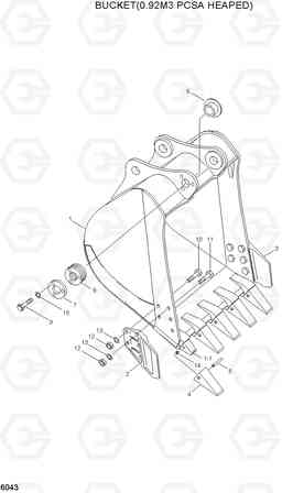 6043 BUCKET(0.92M3 PCSA HEAPED) R210ECONO, Hyundai