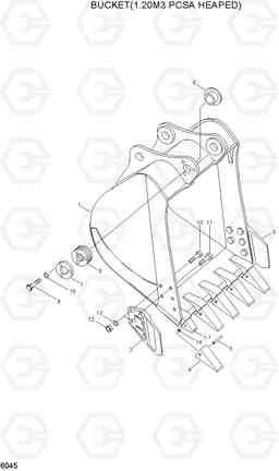 6045 BUCKET(1.20M3 PCSA HEAPED) R210ECONO, Hyundai