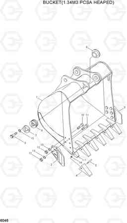 6046 BUCKET(1.34M3 PCSA HEAPED) R210ECONO, Hyundai