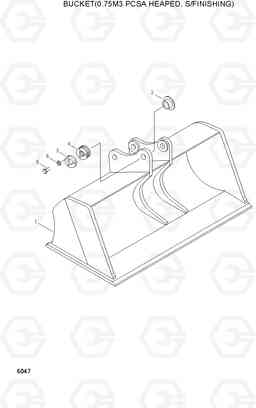 6047 BUCKET(0.75M3 PCSA HEAPED, S/FINISHING) R210ECONO, Hyundai