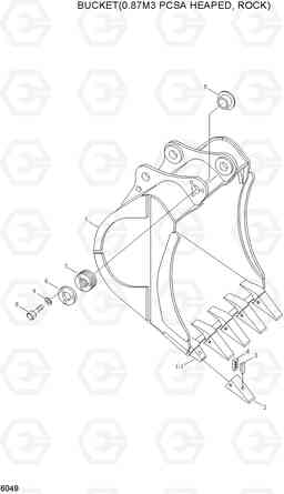 6049 BUCKET(0.87M3 PCSA HEAPED, ROCK) R210ECONO, Hyundai