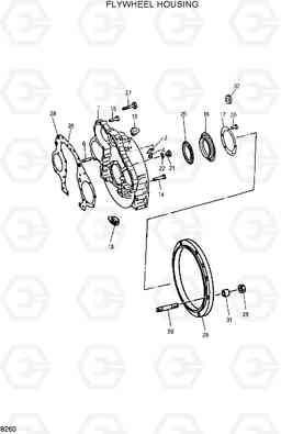 8260 FLYWHEEL HOUSING R210ECONO, Hyundai