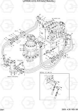 2041 UPPER HYD PIPING(TRAVEL) R210LC-3, Hyundai
