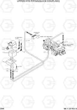 2046 UPPER HYD PIPING(QUICK COUPLING) R210LC-3, Hyundai