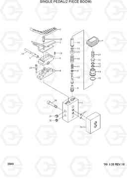 2048 SINGLE PEDAL(2 PIECE BOOM) R210LC-3, Hyundai