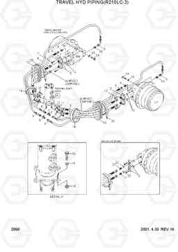 2060 TRAVEL HYD PIPING(R210LC-3) R210LC-3, Hyundai