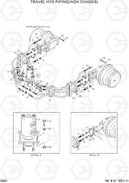 2062 TRAVEL HYD PIPING(HIGH CHASSIS) R210LC-3, Hyundai