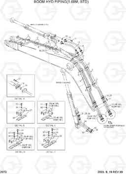 2070 BOOM HYD PIPING(5.68M, STD) R210LC-3, Hyundai