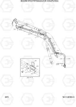 2075 BOOM HYD PIPING(QUICK COUPLING) R210LC-3, Hyundai