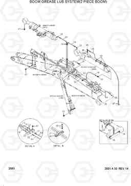 2083 BOOM GREASE LUB SYSTEM(2 PIECE BOOM) R210LC-3, Hyundai