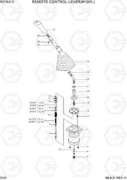 2121 REMOTE CONTROL LEVER(#1205-) R210LC-3, Hyundai