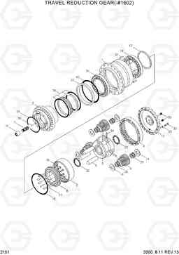 2151 TRAVEL REDUCTION GEAR(-#1602) R210LC-3, Hyundai