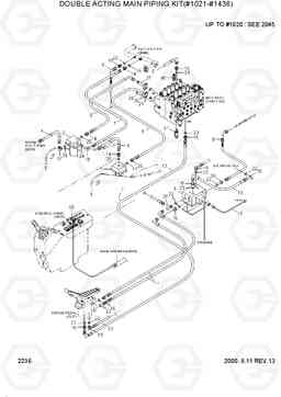 2236 DOUBLE ACT MAIN PIPING KIT(#1021-#1436) R210LC-3, Hyundai