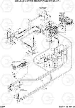 2236A DOUBLE ACTING MAIN PIPING KIT(#1437-) R210LC-3, Hyundai