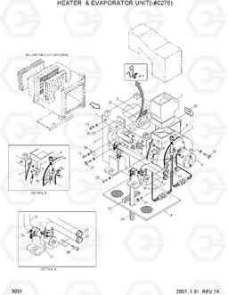 3031 HEATER & EVAPORATOR UNIT(-#0276) R210LC-3, Hyundai