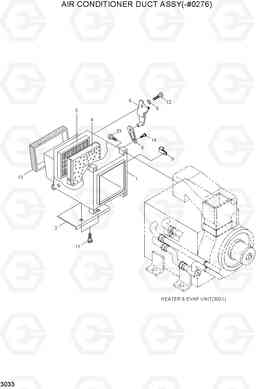 3033 AIR CONDITIONER DUCT ASSY(-#0276) R210LC-3, Hyundai