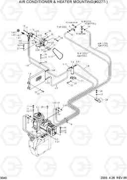 3040 AIR CONDITIONER & HEATER MTG(#0277-) R210LC-3, Hyundai