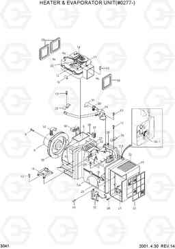 3041 HEATER & EVAPORATOR UNIT(#0277-) R210LC-3, Hyundai