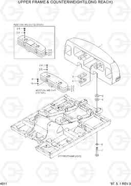 4011 UPPER FRAME & COUNTERWEIGHT(LONG REACH) R210LC-3, Hyundai