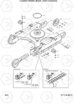 5012 LOWER FRAME(-#0864, HIGH CHASSIS) R210LC-3, Hyundai