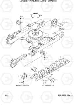 5013 LOWER FRAME(#0865-, HIGH CHASSIS) R210LC-3, Hyundai