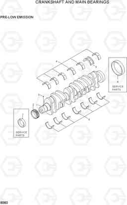 8060 CRANKSHAFT AND MAIN BEARINGS R210LC-3, Hyundai
