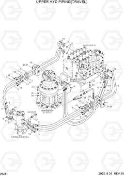 2041 UPPER HYD PIPING(TRAVEL) R210LC-3H, Hyundai