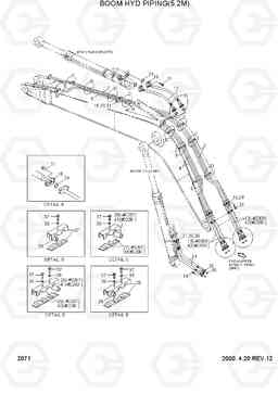 2071 BOOM HYD PIPING(5.2M) R210LC-3H, Hyundai