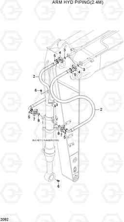 2092 ARM HYD PIPING(2.4M) R210LC-3H, Hyundai