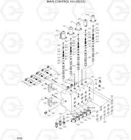 2102 MAIN CONTROL VALVE(3/3) R210LC-3H, Hyundai