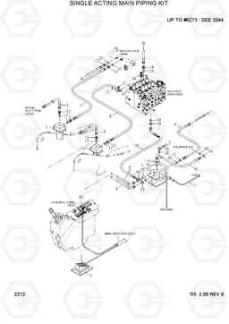 2212 SINGLE ACTING MAIN PIPING KIT R210LC-3H, Hyundai