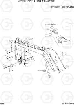 2213 ATTACH PIPING KIT(S & D/ACTING) R210LC-3H, Hyundai